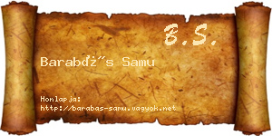 Barabás Samu névjegykártya